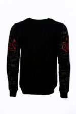 Patterned-Slim-Fit-Men-Black-Sweatshirt-Wessi-2