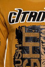 Patterned-Slim-Fit-Mustard-Sweatshirt-Wessi-1