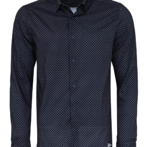 Patterned Slim Fit Navy Blue Men Shirt - Wessi
