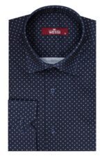 Patterned-Slim-Fit-Navy-Blue-Men-Shirt-Wessi-4