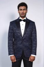 Patterned-Slim-Fit-Navy-Blue-Men-Singer-Tuxedo-Blazer-Wessi-1