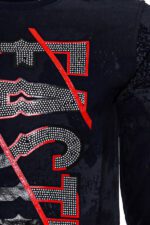 Patterned-Slim-Fit-Navy-Blue-Mens-Sweatshirt-Wessi-1