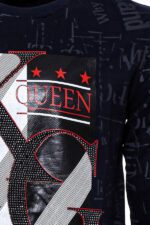 Patterned-Slim-Fit-Navy-Blue-Sweatshirt-Wessi-1
