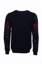 Patterned-Slim-Fit-Navy-Blue-Sweatshirt-Wessi-2