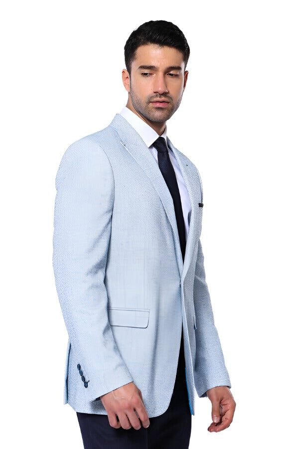 Sky blue structured blazer