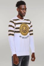 Patterned-Slim-Fit-White-Sweatshirt-Wessi-2