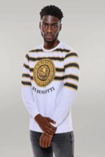 Patterned-Slim-Fit-White-Sweatshirt-Wessi-4