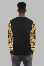 Patterned-Slim-Fit-Yellow-Black-Mens-Sweatshirt-Wessi-2