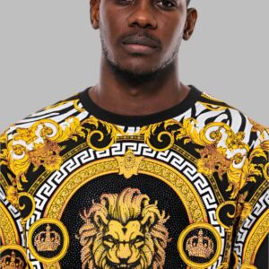 Patterned Slim Fit Yellow Black Men's Sweatshirt - Wessi