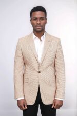 Patterned-Slim-Fit-Yellow-Blazer-Wessi-1