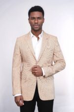 Patterned-Slim-Fit-Yellow-Blazer-Wessi-3