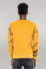 Patterned-Slim-Fit-Yellow-Sweatshirt-Wessi-2
