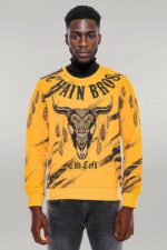 Patterned-Slim-Fit-Yellow-Sweatshirt-Wessi-3