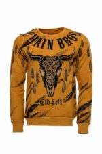 Patterned-Slim-Fit-Yellow-Sweatshirt-Wessi-5