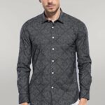 Patterned Smoked Long Sleeve Shirt | Wessi