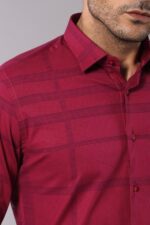 Patterned-Striped-Burgundy-Shirt-Wessi-1
