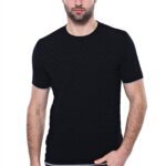 Patterned Tricot Knitted Black Men T-Shirt - Wessi