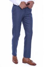 Patterned-Two-Pockets-Navy-Blue-Men-Pants-Wessi-2