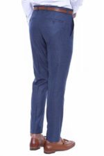 Patterned-Two-Pockets-Navy-Blue-Men-Pants-Wessi-3