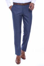 Patterned-Two-Pockets-Navy-Blue-Men-Pants-Wessi-4