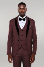 Patterned-Velvet-Lapel-Burgundy-Groom-Suit-Wessi-4