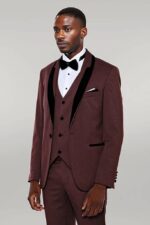 Patterned-Velvet-Lapel-Burgundy-Groom-Suit-Wessi-5