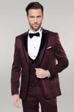 Patterned-Velvet-Lapel-Burgundy-Tuxedo-Wessi-4