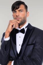 Patterned-Velvet-Lapel-Navy-Blue-Men-Tuxedo-Wessi-2