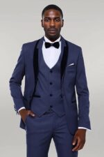 Patterned-Velvet-Lapel-Navy-Blue-Tuxedo-Wessi-7