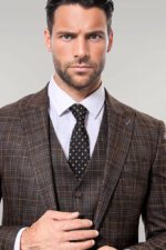 Patterned-Vested-Brown-Slim-Fit-Mens-Suit-Wessi-1