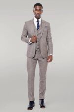 Patterned-Vested-Slim-Fit-Beige-Mens-Suit-Wessi-1
