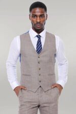 Patterned-Vested-Slim-Fit-Beige-Mens-Suit-Wessi-5