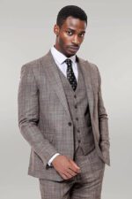 Patterned-Vested-Slim-Fit-Dark-Beige-Mens-Suit-Wessi-8
