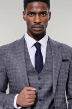 Patterned-Vested-Slim-Fit-Navy-Blue-Men-Suit-Wessi-2