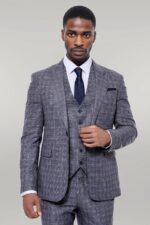 Patterned-Vested-Slim-Fit-Navy-Blue-Men-Suit-Wessi-5