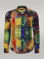 Peacock-Pattern-Long-Sleeves-Multicolor-Men-Shirt-Wessi-2