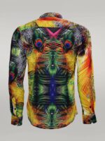 Peacock-Pattern-Long-Sleeves-Multicolor-Men-Shirt-Wessi-4