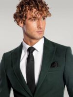 Peak-Lapel-Single-Button-Plain-Green-Men-Blazer-Wessi-1