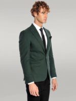 Peak-Lapel-Single-Button-Plain-Green-Men-Blazer-Wessi-5