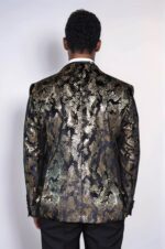 Peak-Lapel-Slim-Fit-Gold-Patterned-Black-Men-Evening-Blazer-4