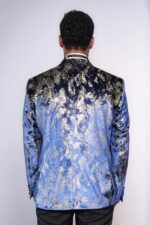 Peak-Lapel-Slim-Fit-Gold-Patterned-Navy-Blue-Men-Party-Blazer-4
