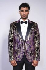 Peak-Lapel-Slim-Fit-Gold-Patterned-Purple-Men-Singer-Tuxedo-Blazer-1