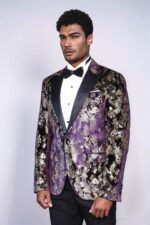 Peak-Lapel-Slim-Fit-Gold-Patterned-Purple-Men-Singer-Tuxedo-Blazer-2