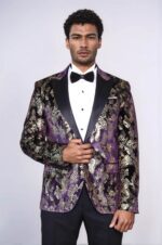 Peak-Lapel-Slim-Fit-Gold-Patterned-Purple-Men-Singer-Tuxedo-Blazer-3