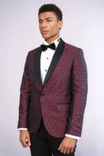 Pentagon-Patterned-Shawl-Lapel-Burgundy-Men-Dinner-Jacket-Wessi-2