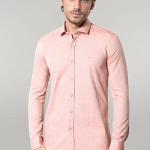 Pink Patterned Slim-Fit Men Shirt | Wessi