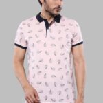 Pink Printed Polo T-Shirt | Wessi