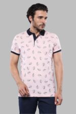 Pink Printed Polo T-Shirt
