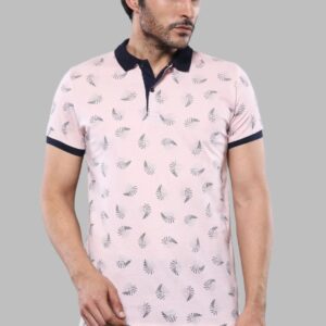 Pink Printed Polo T-Shirt | Wessi