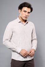 Plaid-Beige-Slim-Fit-Shirt-Wessi-Wessi-3